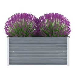 vidaXL Arriate de jardín de acero galvanizado gris 100x40x45 cm