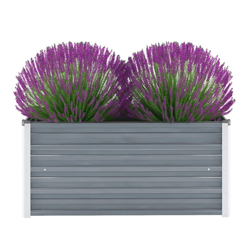 vidaXL Arriate de jardín de acero galvanizado gris 100x40x45 cm vidaXL Arriate de jardín de acero galvanizado gris 100x40x45 cm