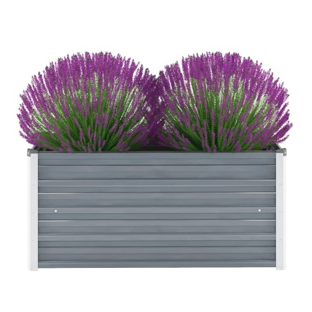 vidaXL Arriate de jardín de acero galvanizado gris 100x40x45 cm