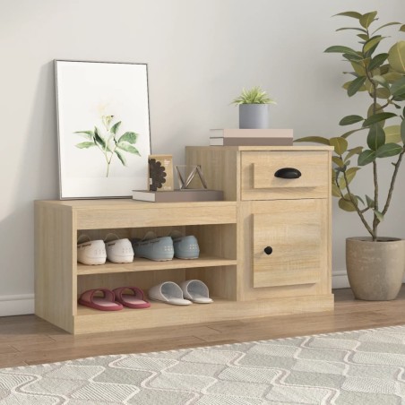 vidaXL Mueble zapatero madera contrachapada roble Sonoma 100x42x60 cm