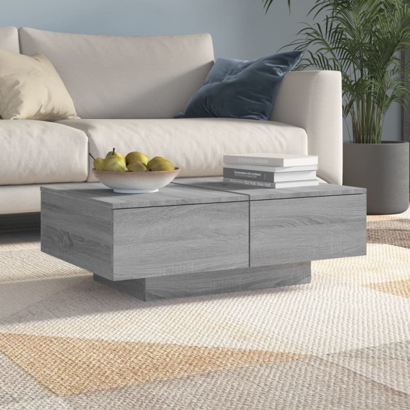 vidaXL Mesa de centro madera contrachapada gris Sonoma 90x60x31 cm vidaXL Mesa de centro madera contrachapada gris Sonoma 90x60x31 cm