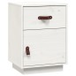 vidaXL Mesita de noche madera maciza de pino blanco 40x34x55 cm vidaXL Mesita de noche madera maciza de pino blanco 40x34x55 cm