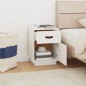 vidaXL Mesita de noche madera maciza de pino blanco 40x34x55 cm vidaXL Mesita de noche madera maciza de pino blanco 40x34x55 cm