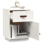 vidaXL Mesita de noche madera maciza de pino blanco 40x34x55 cm vidaXL Mesita de noche madera maciza de pino blanco 40x34x55 cm
