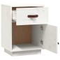 vidaXL Mesita de noche madera maciza de pino blanco 40x34x55 cm vidaXL Mesita de noche madera maciza de pino blanco 40x34x55 cm