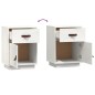 vidaXL Mesita de noche madera maciza de pino blanco 40x34x55 cm vidaXL Mesita de noche madera maciza de pino blanco 40x34x55 cm