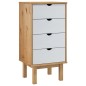 vidaXL Cajonera OTTA madera maciza de pino marrón y blanco 45x39x90 cm vidaXL Cajonera OTTA madera maciza de pino marrón y blanco 45x39x90 cm