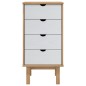 vidaXL Cajonera OTTA madera maciza de pino marrón y blanco 45x39x90 cm vidaXL Cajonera OTTA madera maciza de pino marrón y blanco 45x39x90 cm