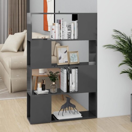 vidaXL Estantería/divisor de espacios gris brillo 80x24x124,5 cm