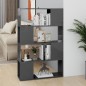 vidaXL Estantería/divisor de espacios gris brillo 80x24x124,5 cm vidaXL Estantería/divisor de espacios gris brillo 80x24x124,5 cm