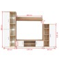 vidaXL Mueble salón pared para TV con luces LED roble Sonoma y blanco
