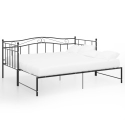 vidaXL Estructura de sofá cama extraíble de metal negro 90x200 cm