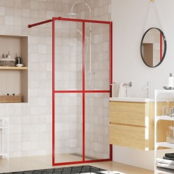vidaXL Mampara puerta de ducha vidrio transparente ESG rojo 100x195 cm
