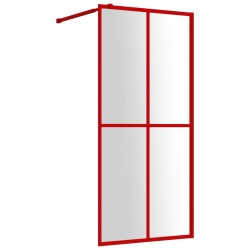 vidaXL Mampara puerta de ducha vidrio transparente ESG rojo 100x195 cm
