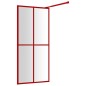 vidaXL Mampara puerta de ducha vidrio transparente ESG rojo 100x195 cm vidaXL Mampara puerta de ducha vidrio transparente ESG rojo 100x195 cm