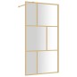 vidaXL Mampara puerta ducha vidrio transparente ESG dorado 115x195 cm vidaXL Mampara puerta ducha vidrio transparente ESG dorado 115x195 cm