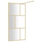 vidaXL Mampara puerta ducha vidrio transparente ESG dorado 115x195 cm vidaXL Mampara puerta ducha vidrio transparente ESG dorado 115x195 cm