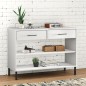 vidaXL Armario consola patas de metal madera maciza pino blanco OSLO vidaXL Armario consola patas de metal madera maciza pino blanco OSLO