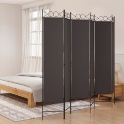 vidaXL Biombo divisor de 6 paneles de tela marrón 240x200 cm