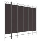 vidaXL Biombo divisor de 6 paneles de tela marrón 240x200 cm vidaXL Biombo divisor de 6 paneles de tela marrón 240x200 cm