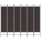 vidaXL Biombo divisor de 6 paneles de tela marrón 240x200 cm vidaXL Biombo divisor de 6 paneles de tela marrón 240x200 cm