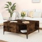 vidaXL Mesa de centro madera contrachapada roble ahumado 80x80x36,5 cm vidaXL Mesa de centro madera contrachapada roble ahumado 80x80x36,5 cm
