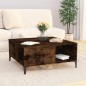 vidaXL Mesa de centro madera contrachapada roble ahumado 80x80x36,5 cm vidaXL Mesa de centro madera contrachapada roble ahumado 80x80x36,5 cm