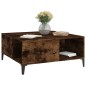 vidaXL Mesa de centro madera contrachapada roble ahumado 80x80x36,5 cm vidaXL Mesa de centro madera contrachapada roble ahumado 80x80x36,5 cm