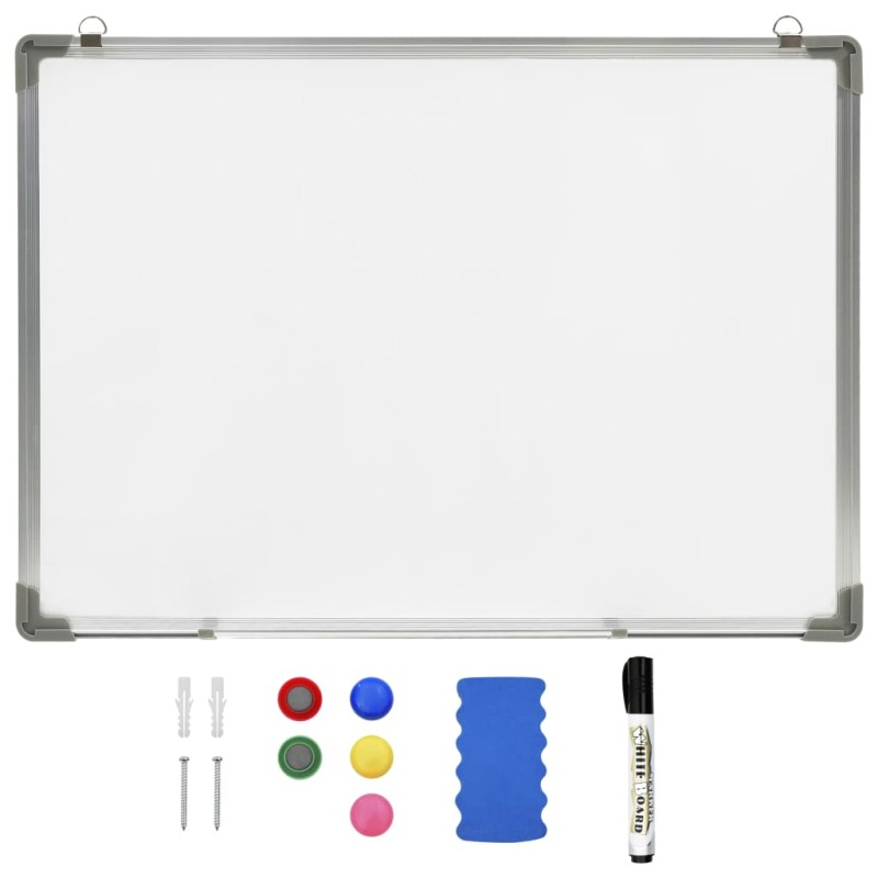 vidaXL Pizarra magnética de borrado en seco acero blanco 70x50 cm vidaXL Pizarra magnética de borrado en seco acero blanco 70x50 cm