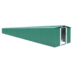 vidaXL Cobertizo de jardín acero galvanizado verde 257x990x181 cm