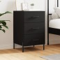 vidaXL Mesita de noche madera de ingeniería negro 40x40x66 cm