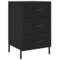 vidaXL Mesita de noche madera de ingeniería negro 40x40x66 cm