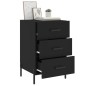 vidaXL Mesita de noche madera de ingeniería negro 40x40x66 cm