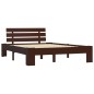 vidaXL Estructura de cama madera maciza pino marrón oscuro 140x200 cm vidaXL Estructura de cama madera maciza pino marrón oscuro 140x200 cm