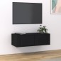 vidaXL Mueble de TV colgante madera contrachapada negro 80x36x25 cm vidaXL Mueble de TV colgante madera contrachapada negro 80x36x25 cm