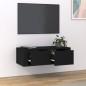 vidaXL Mueble de TV colgante madera contrachapada negro 80x36x25 cm vidaXL Mueble de TV colgante madera contrachapada negro 80x36x25 cm