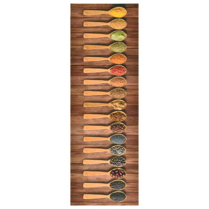 vidaXL Alfombra de cocina lavable Spoon 45x150 cm