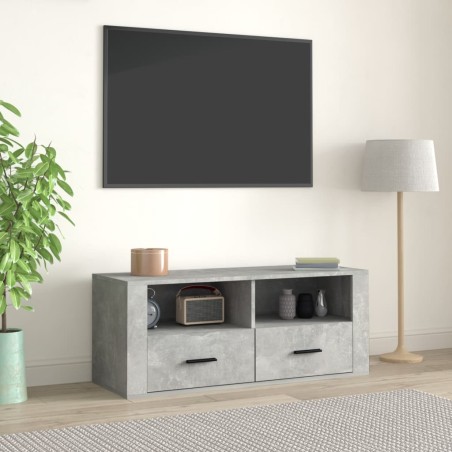 vidaXL Mueble para TV contrachapada gris hormigón 100x35x40 cm