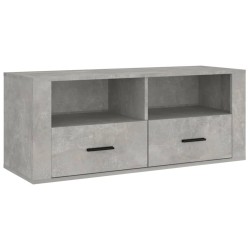 vidaXL Mueble para TV contrachapada gris hormigón 100x35x40 cm