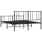 vidaXL Estructura de cama cabecero y pie de cama metal negro 140x200cm vidaXL Estructura de cama cabecero y pie de cama metal negro 140x200cm