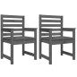 vidaXL Sillas de jardín 2 uds madera maciza pino gris 60x48x91 cm vidaXL Sillas de jardín 2 uds madera maciza pino gris 60x48x91 cm
