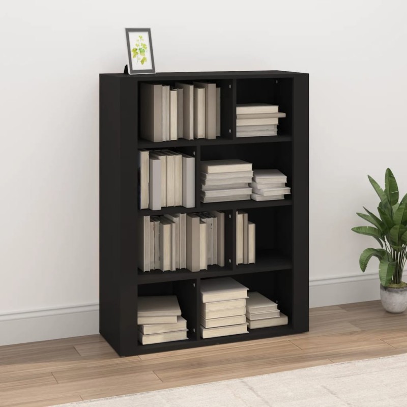 vidaXL Aparador de madera contrachapada negro 80x30x106 cm vidaXL Aparador de madera contrachapada negro 80x30x106 cm
