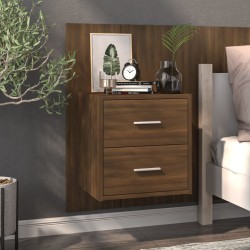 vidaXL Mesita de noche de pared marrón roble