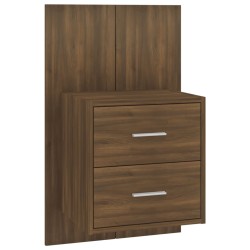 vidaXL Mesita de noche de pared marrón roble