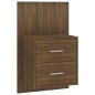 vidaXL Mesita de noche de pared marrón roble