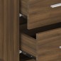 vidaXL Mesita de noche de pared marrón roble