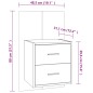 vidaXL Mesita de noche de pared marrón roble