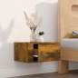 vidaXL Mesita de noche de pared color roble ahumado 50x36x25 cm vidaXL Mesita de noche de pared color roble ahumado 50x36x25 cm