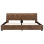 vidaXL Estructura de cama de piel de ante artificial marrón 160x200 cm vidaXL Estructura de cama de piel de ante artificial marrón 160x200 cm