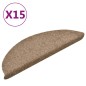 vidaXL Alfombrilla autoadhesiva de escalera 15 uds 56x17x3 cm crema vidaXL Alfombrilla autoadhesiva de escalera 15 uds 56x17x3 cm crema